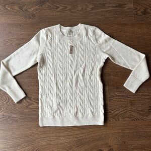 Talbots Ivory Cable Knit Sweater - Size S/P